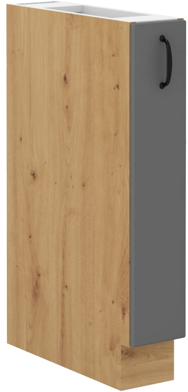 Unterschrank 15 cm mit Vorratauszug STILO DUST Grau / Artisan GR/AR