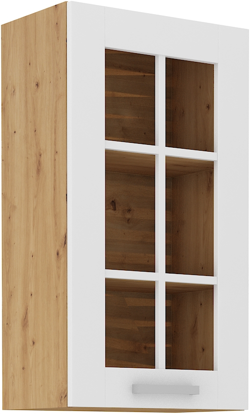 Oberschrank 40/90 cm Glasvitrine - LUNA WH/AR