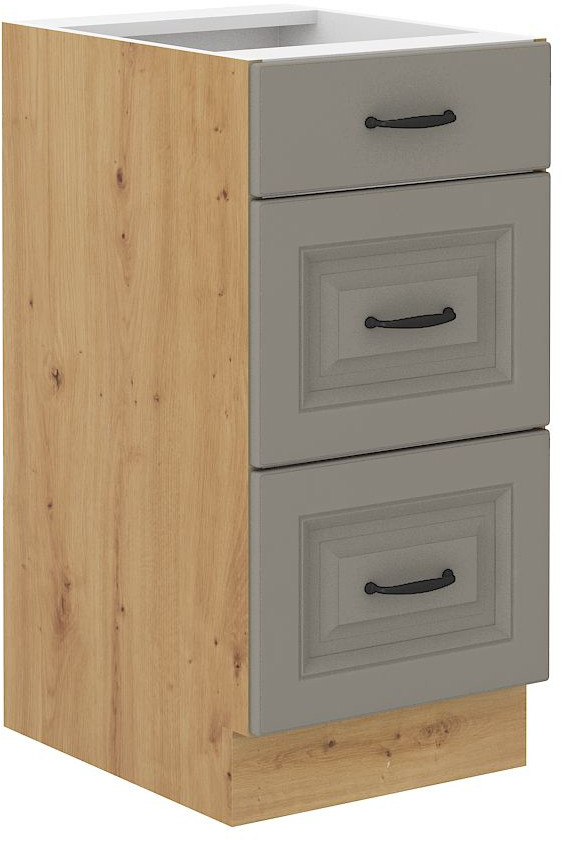 Unterschrank 40 cm mit Schubladen STILO CLAY Grau / Artisan GR/AR