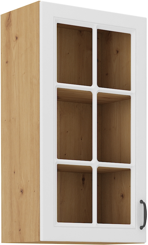 Oberschrank 40/90 cm Glasvitrine - STILO WH/AR
