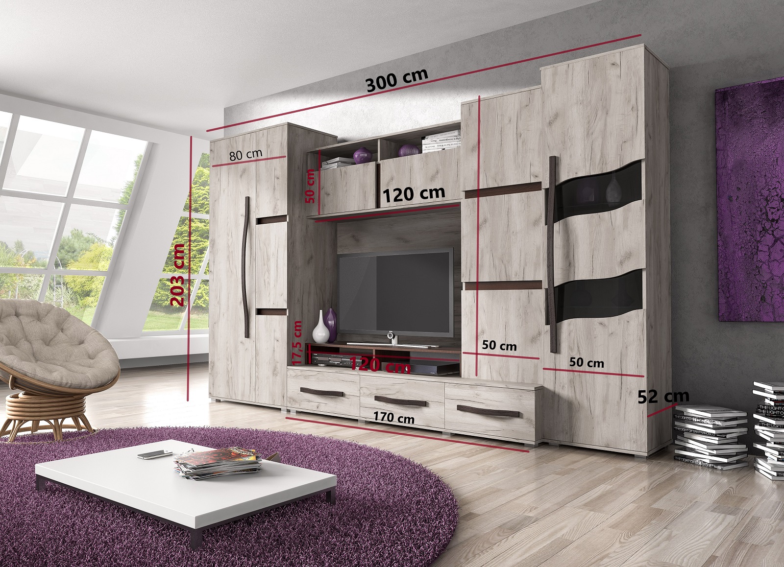 Wohnwand San Marino mit LED