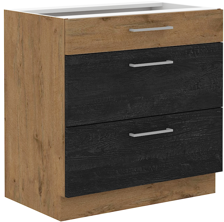 Unterschrank 80 cm mit Schubladen VIGO DARK