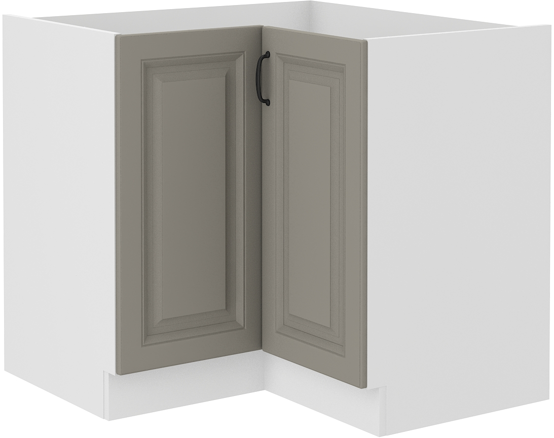 Eckunterschrank 90x90 cm STILO CLAY Grau / Weiss GR/WH
