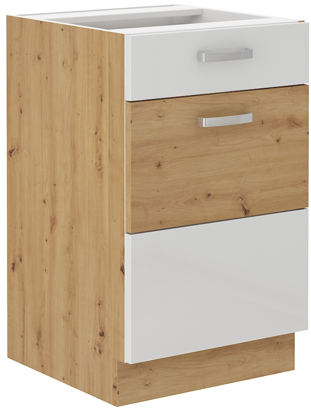 Unterschrank mit Schublade 50 cm Artisan weiß HG
