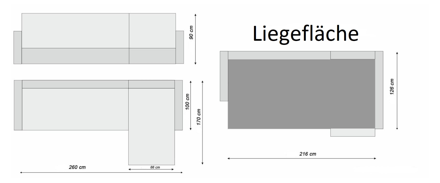 Wohnlandschaft Pegaz mit Bettfunktion / rechter Schenkel