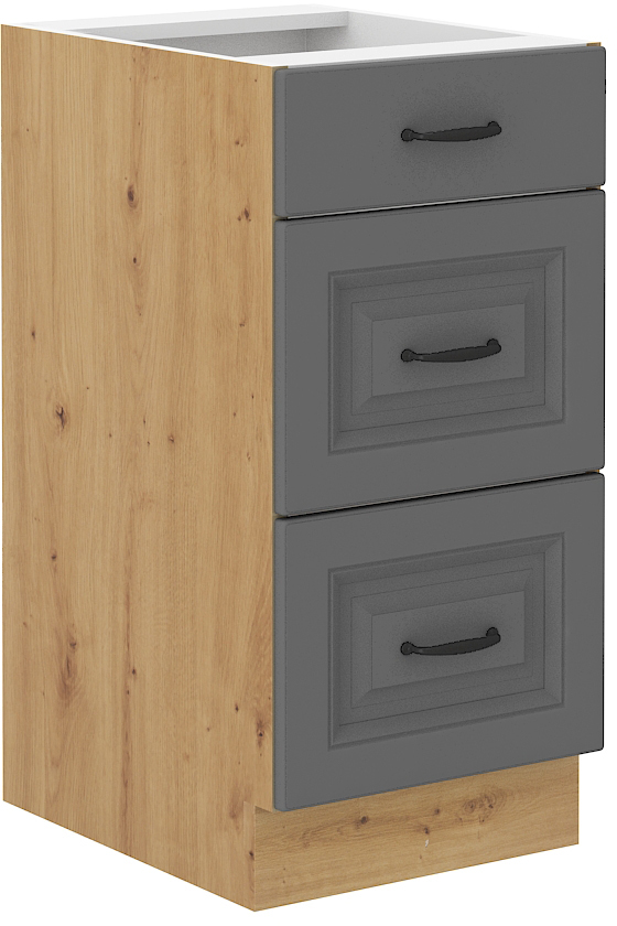 Unterschrank 40 cm mit Schubladen STILO DUST Grau / Artisan GR/AR