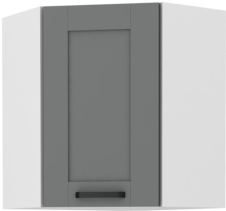Eckoberschrank 60x60 cm / 72 cm LUNA DUST Grau / Weiss GR/WH