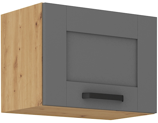 Oberschrank  50 cm / 36 cm mit Klapptür LUNA DUST Grau / Artisan GR/AR