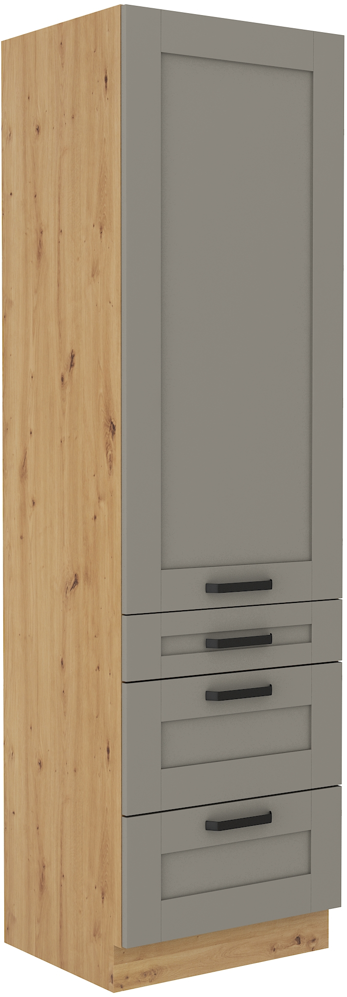 Hochschrank 60 cm / 210cm mit Schubladen LUNA CLAY Grau / Artisan GR/AR