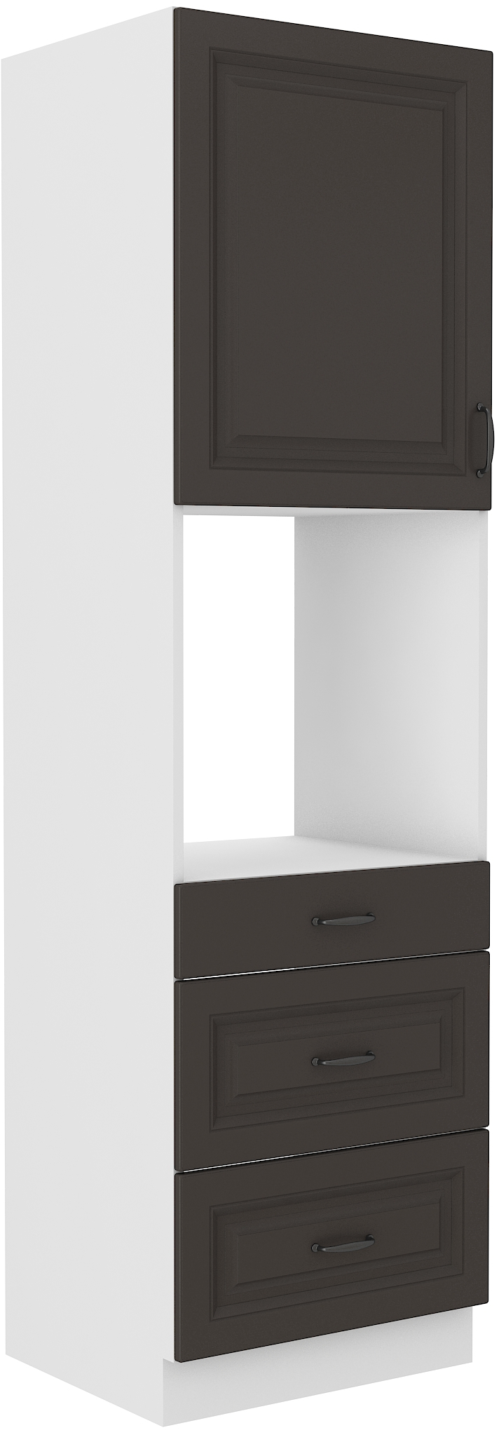 Backofenhochschrank 60/210 cm mit 3 Schubladen - STILO GR/WH