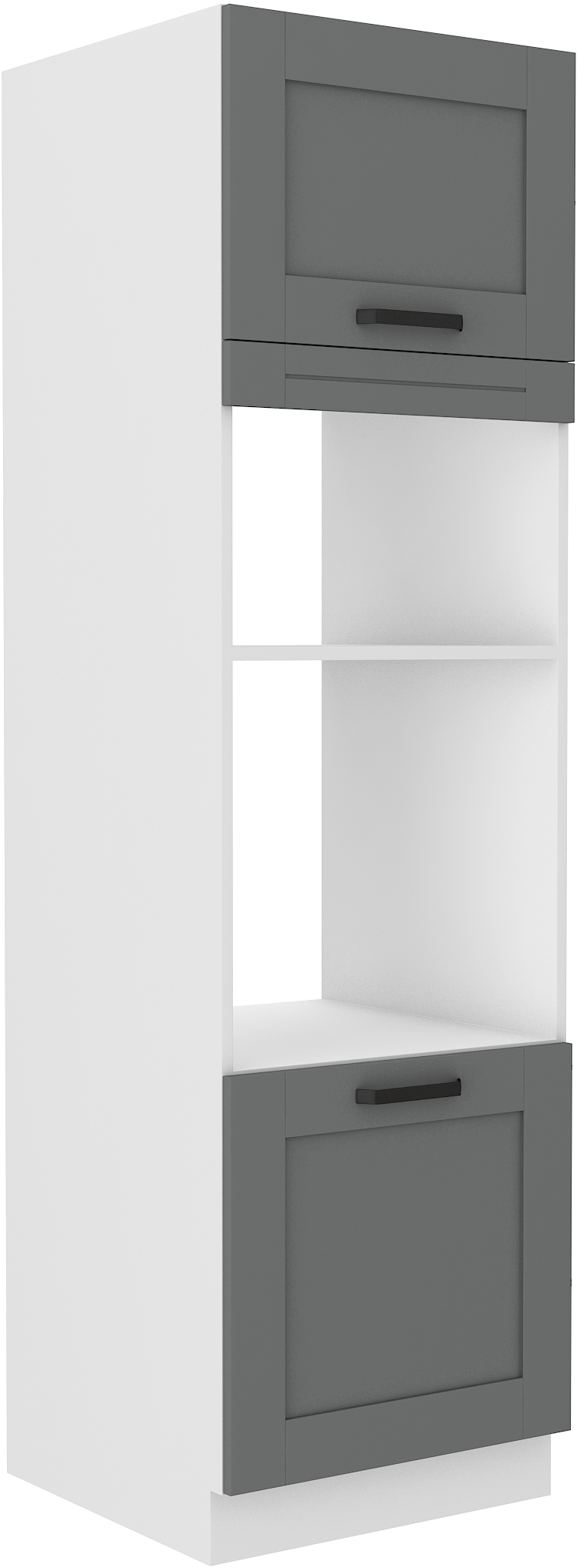 Backofenschrank für Mikrowelle 60 cm / 210cm LUNA DUST Grau / Weiss GR/WH