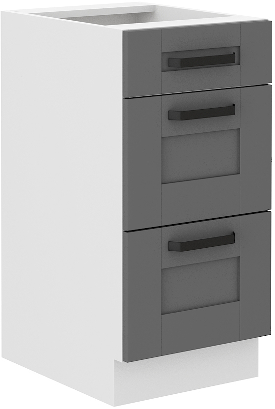 Unterschrank 40 cm mit Schubladen LUNA DUST Grau / Weiss GR/WH
