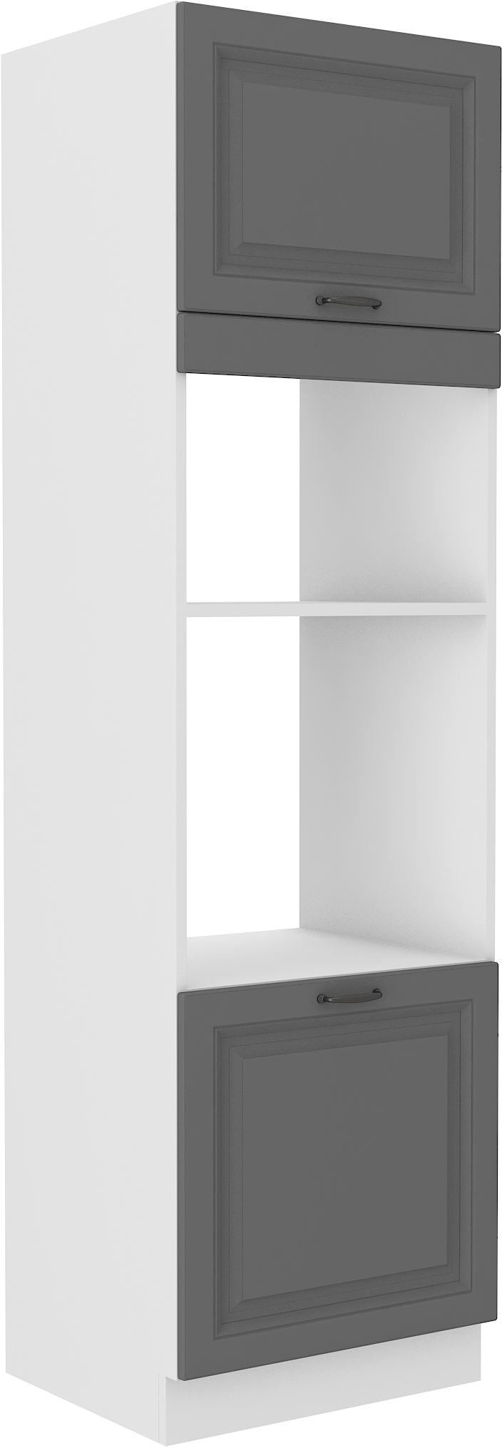 Backofenschrank für Mikrowelle 60 cm / 210cm STILO DUST Grau / Weiss GR/WH
