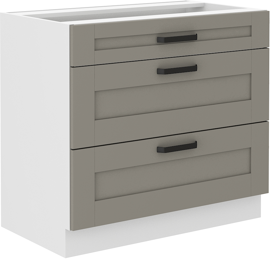 Unterschrank 80 cm mit Schubladen LUNA CLAY Grau / Weiss GR/WH