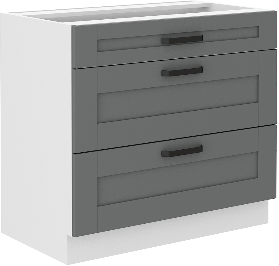 Unterschrank 80 cm mit Schubladen LUNA DUST Grau / Weiss GR/WH