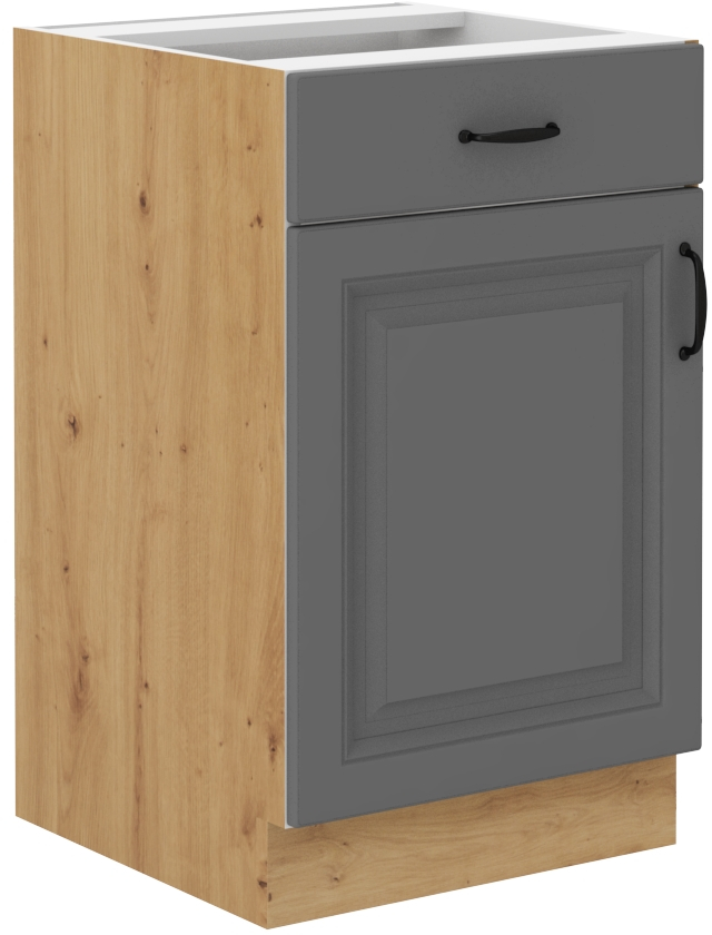 Unterschrank 50 cm mit Schubladen STILO DUST Grau / Artisan GR/AR