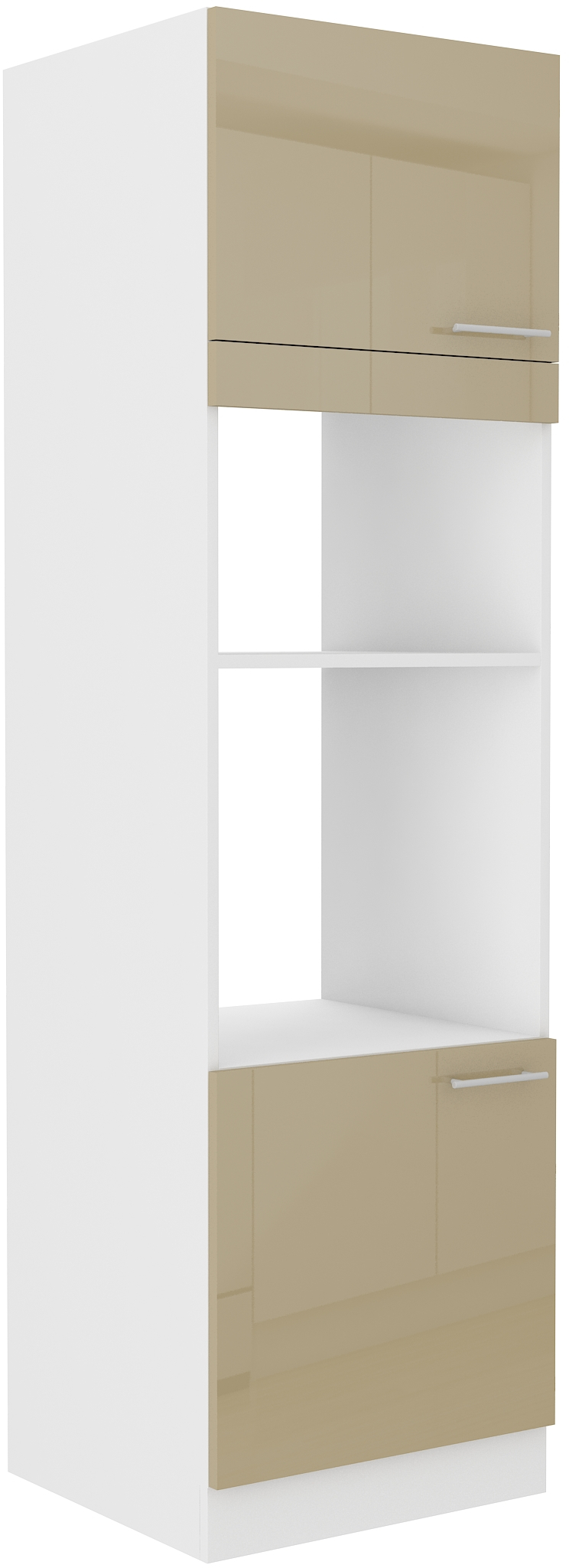 Hochschrank für Backofen und Mikrowelle 60 cm / 210cm LARA Cappucino HG
