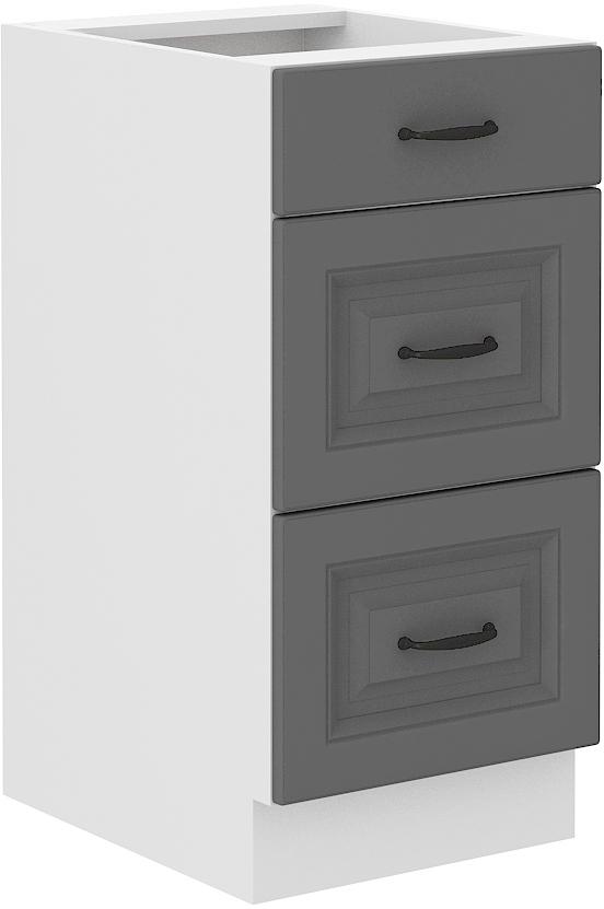 Unterschrank 40 cm mit Schubladen STILO DUST Grau / Weiss GR/WH