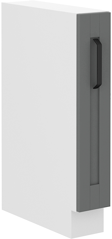 Unterschrank 15 cm mit Vorratauszug LUNA DUST Grau / Weiss GR/WH