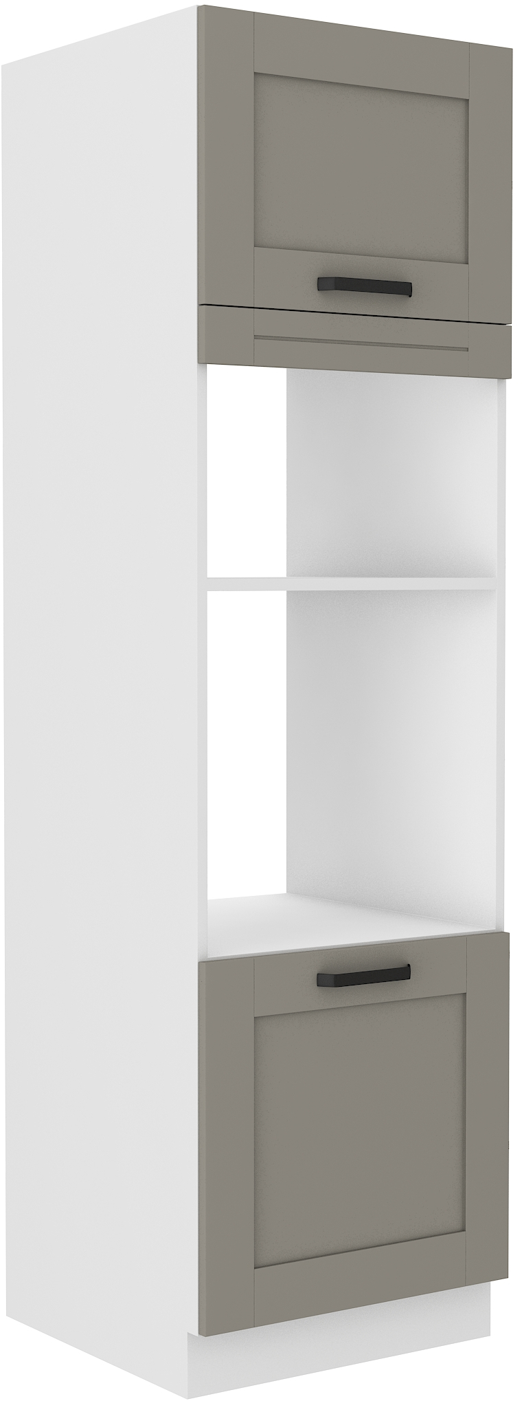 Backofenschrank für Mikrowelle 60 cm / 210cm LUNA CLAY Grau / Weiss GR/WH