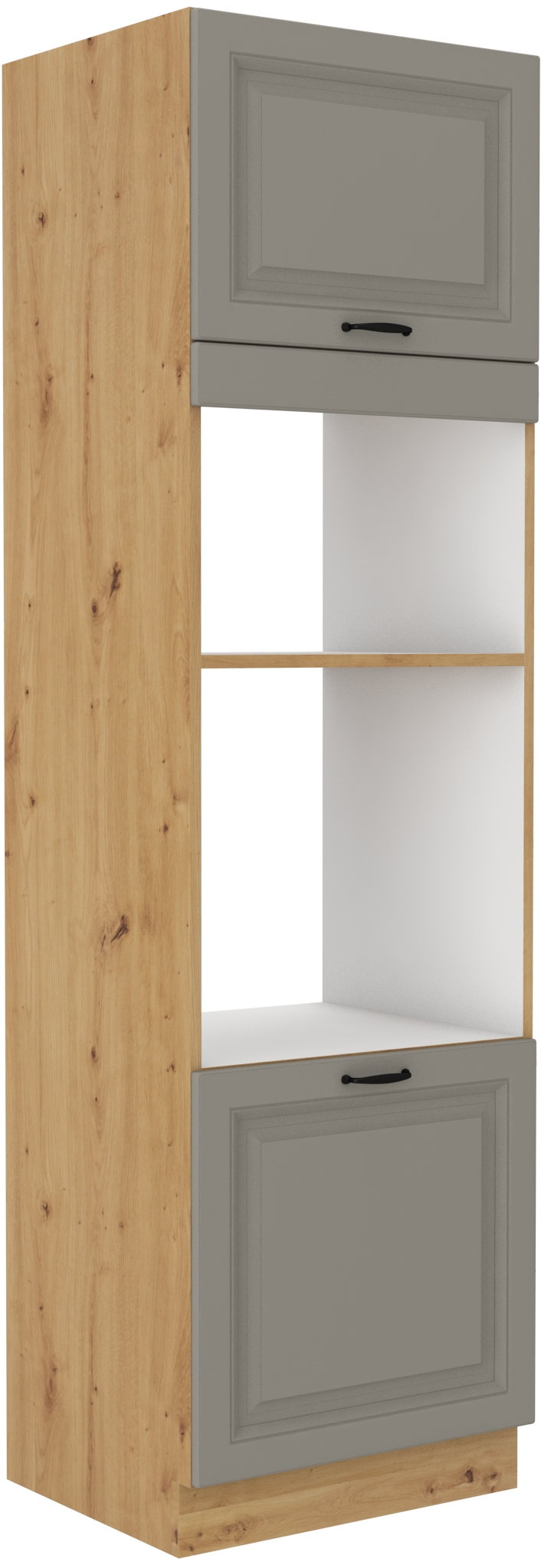 Backofenschrank für Mikrowelle 60 cm / 210cm STILO CLAY Grau / Artisan GR/AR
