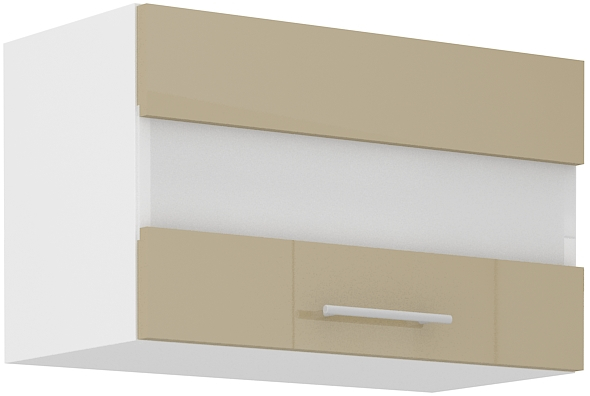 Oberschrank mit Klappvitrine 60 cm / 36 cm mit Klappvitrine LARA Cappucino HG