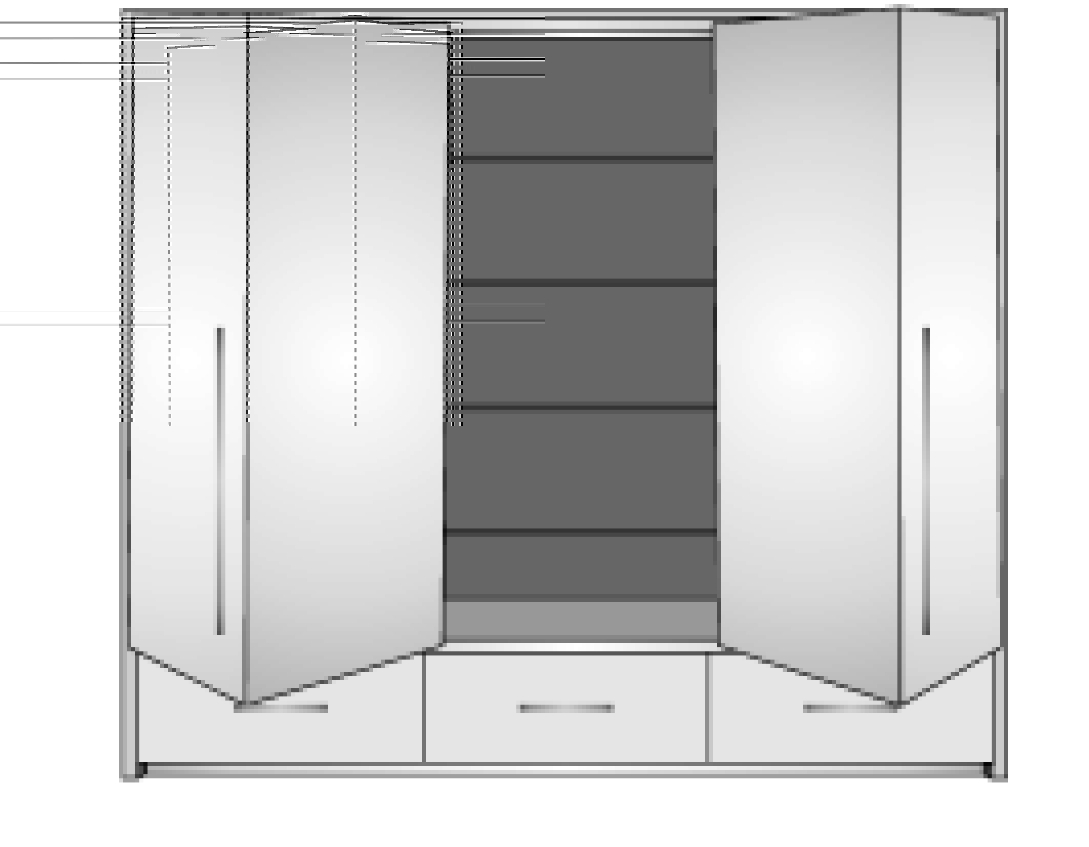 Schwebetürenschrank Toledo 255 cm