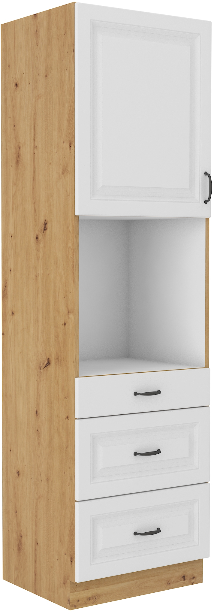 Backofenhochschrank 60/210 cm mit 3 Schubladen - STILO WH/AR