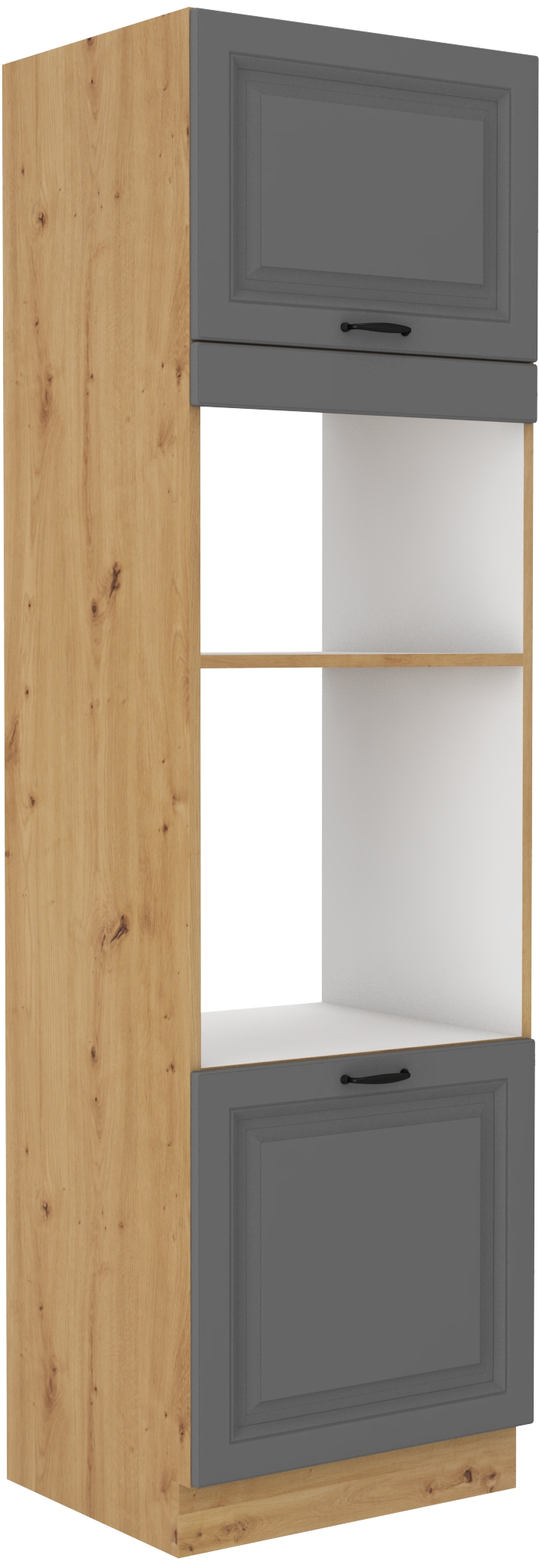 Backofenschrank für Mikrowelle 60 cm / 210cm STILO DUST Grau / Artisan GR/AR