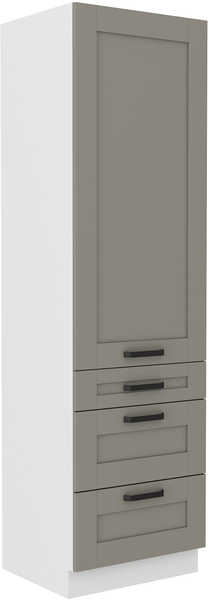 Hochschrank 60 cm / 210cm mit Schubladen LUNA CLAY Grau / Weiss GR/WH