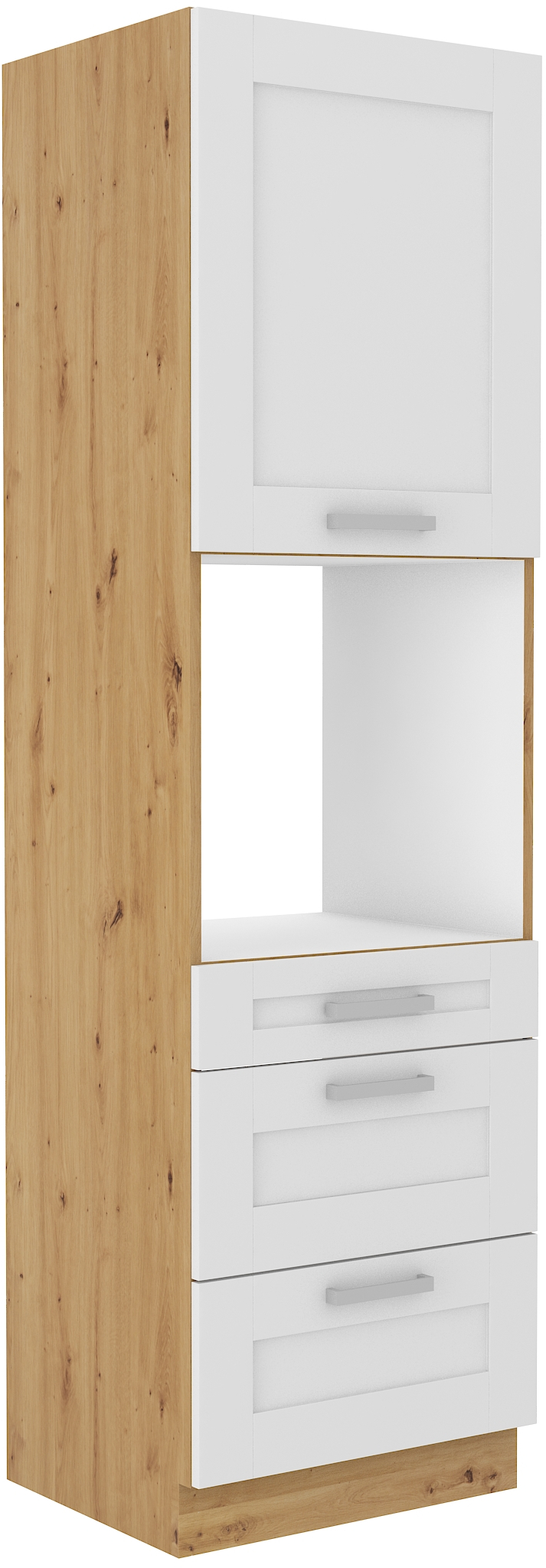 Backofenhochschrank 60/210 cm mit 3 Schubladen - LUNA WH/AR