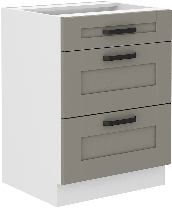 Unterschrank 60 cm mit Schubladen LUNA CLAY Grau / Weiss GR/WH