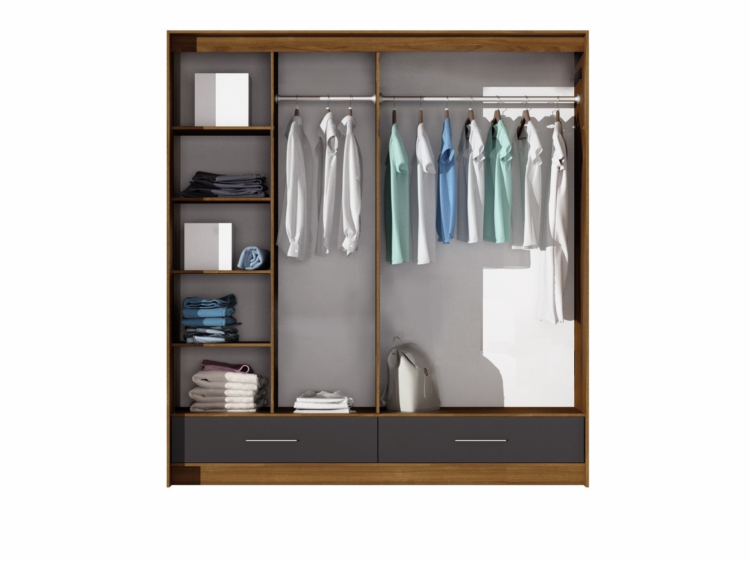 Schwebetürenschrank Amsterdam 203 Weiß HG