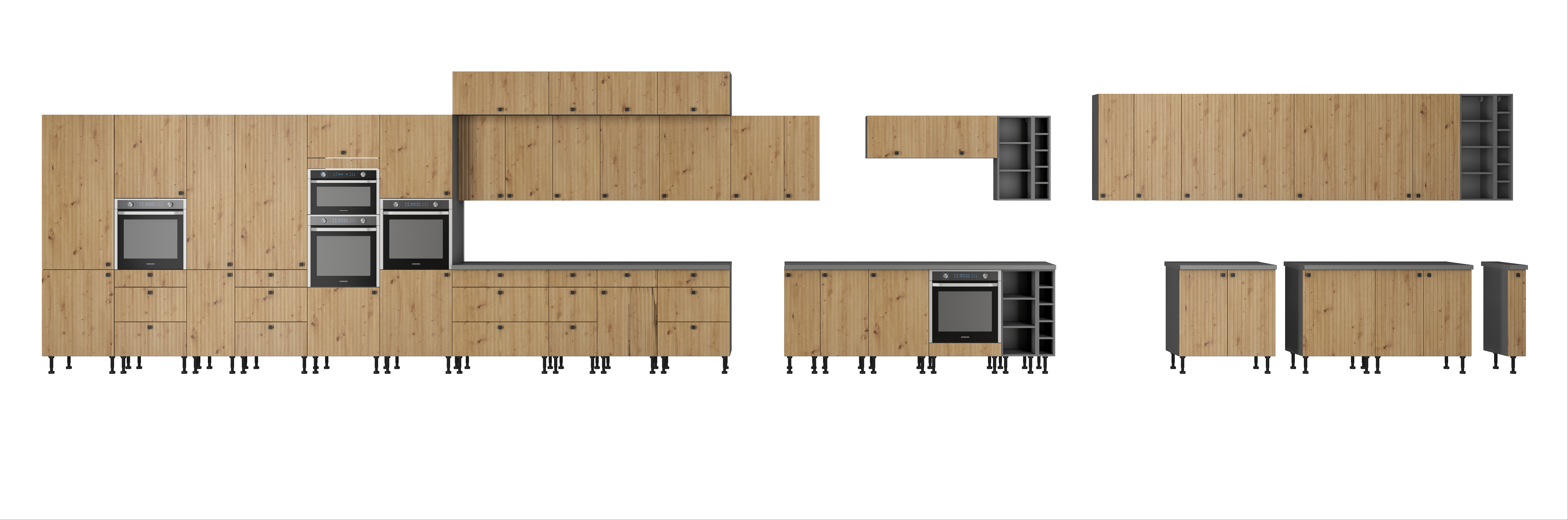 Küche AVA 260 cm Eiche Artisan
