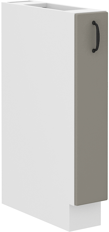 Unterschrank 15 cm mit Vorratauszug STILO CLAY Grau / Weiss GR/WH