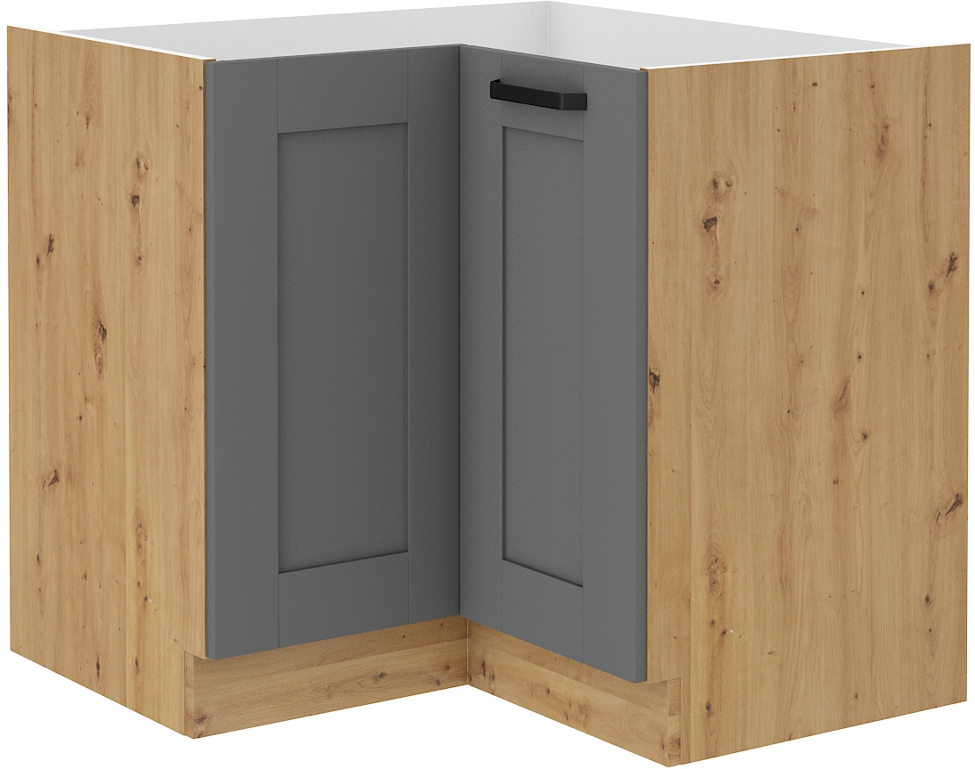 Eckunterschrank 90x90 cm LUNA DUST Grau / Artisan GR/AR