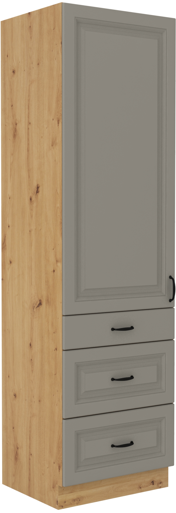 Hochschrank 60 cm / 210cm mit Schubladen STILO CLAY Grau / Artisan GR/AR