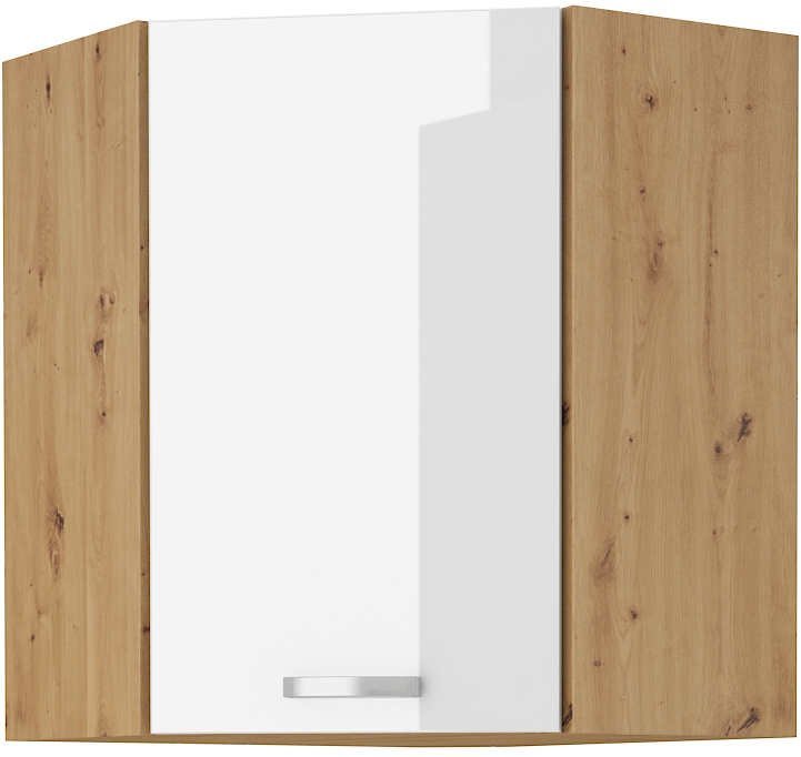 Eckoberschrank 60x60 cm / 72 cm Artisan weiß HG