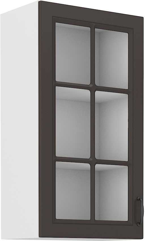 Oberschrank 40/90 cm Glasvitrine - STILO GR/WH