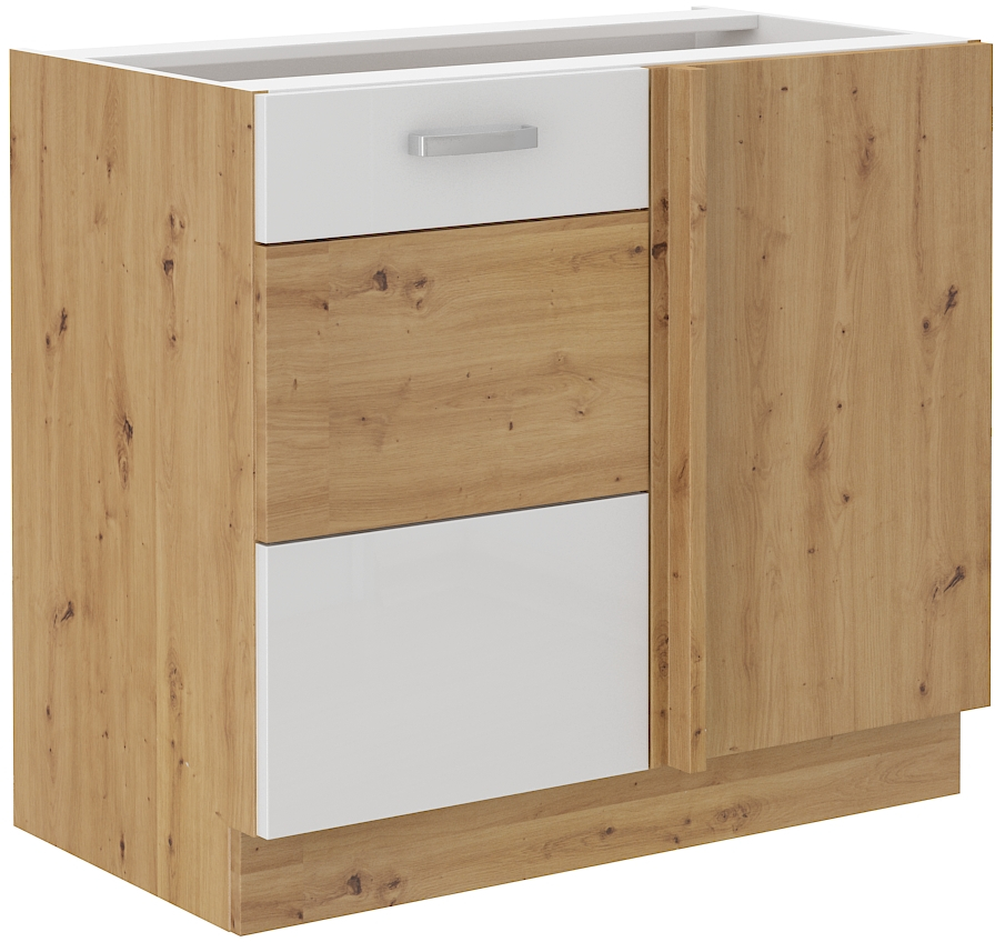 Eckunterschrank 105 cm Artisan weiß HG
