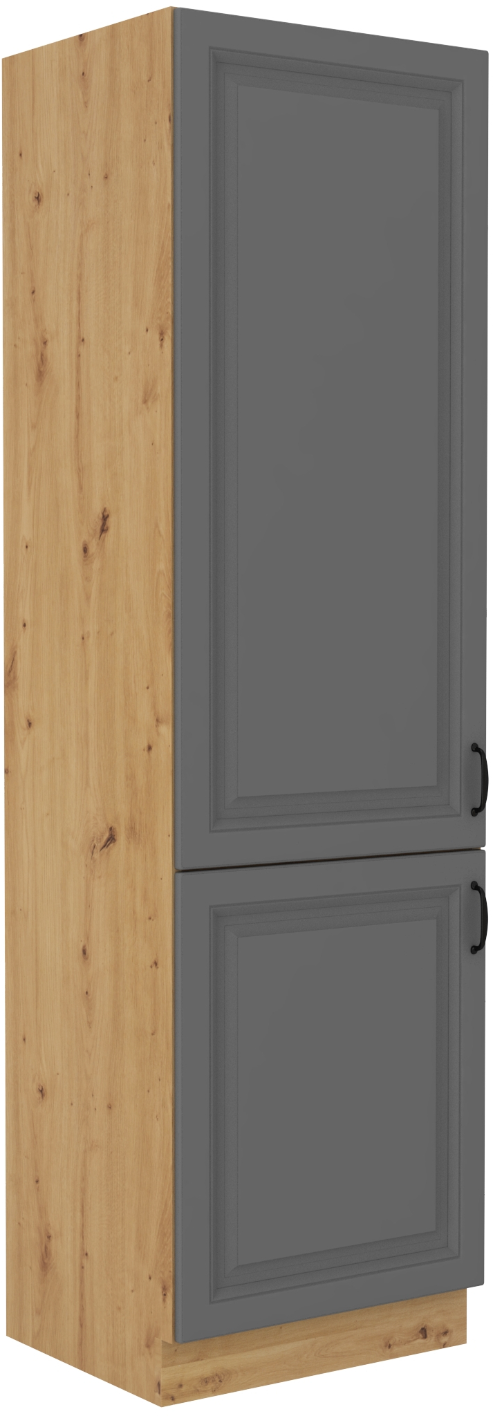 Kühlschrankumbauschrank 60 cm / 210cm STILO DUST Grau / Artisan GR/AR