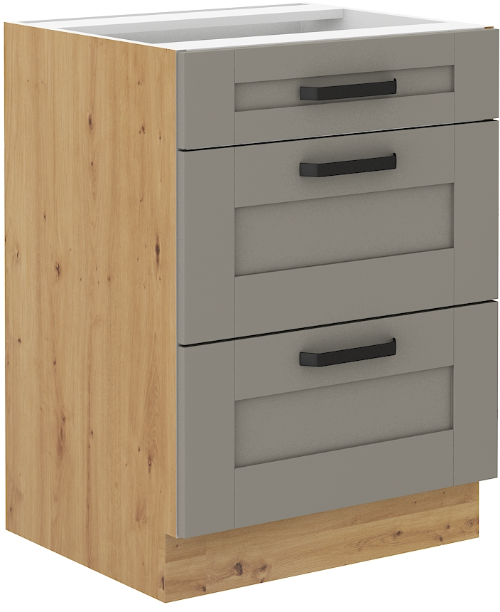 Unterschrank 60 cm mit Schubladen LUNA CLAY Grau / Artisan GR/AR