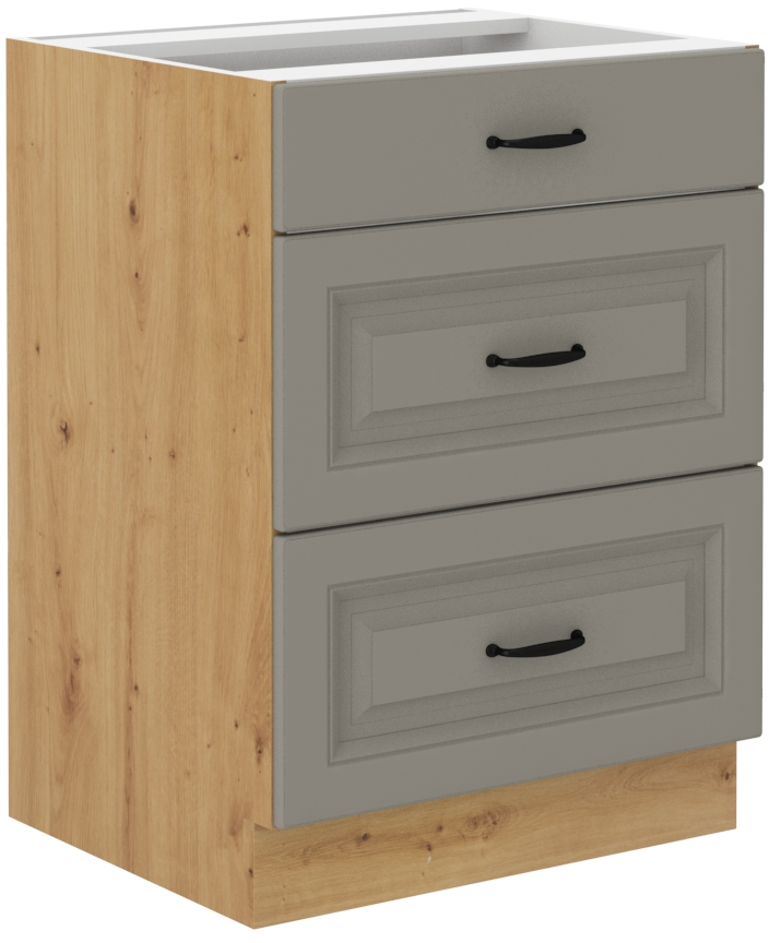 Unterschrank 60 cm mit Schubladen STILO CLAY Grau / Artisan GR/AR