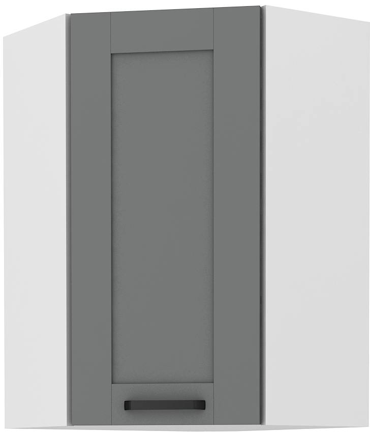 Eckoberschrank 60x60 cm / 90 cm LUNA DUST Grau / Weiss GR/WH