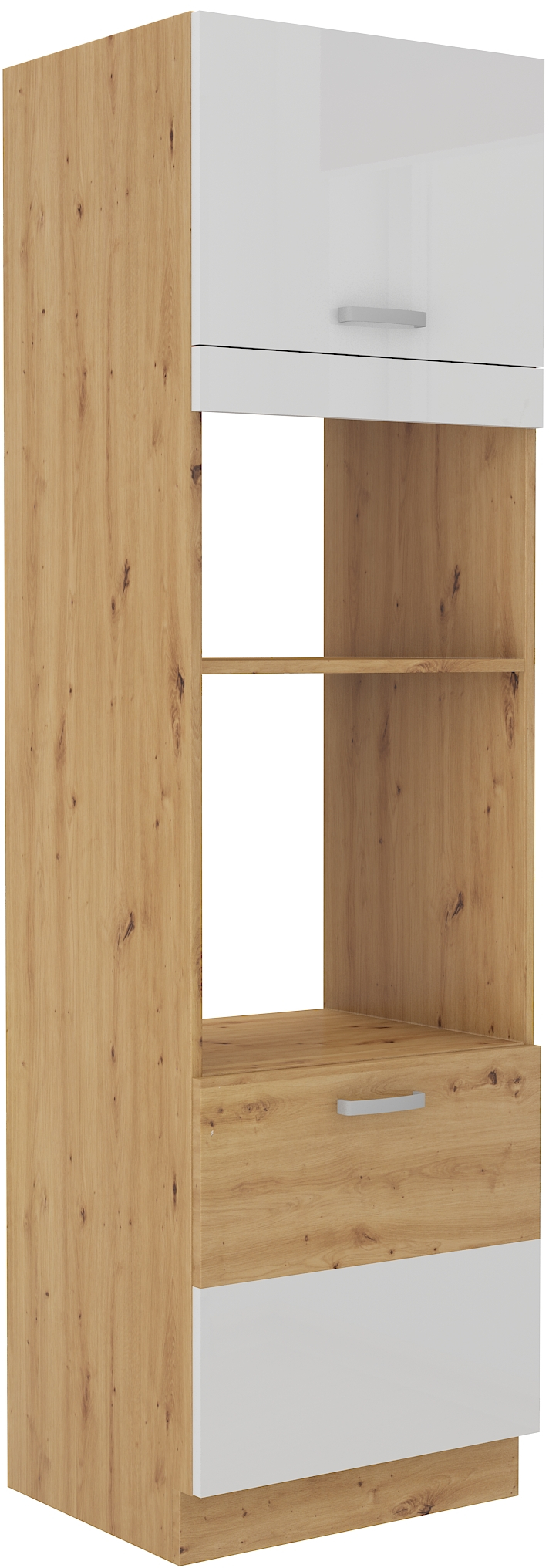 Hochschrank für Backofen und Mikrowelle 60 cm / 210cm Artisan Weiss HG