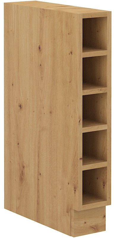 Offener Unterschrank 15 cm STILO CLAY Grau / Artisan GR/AR