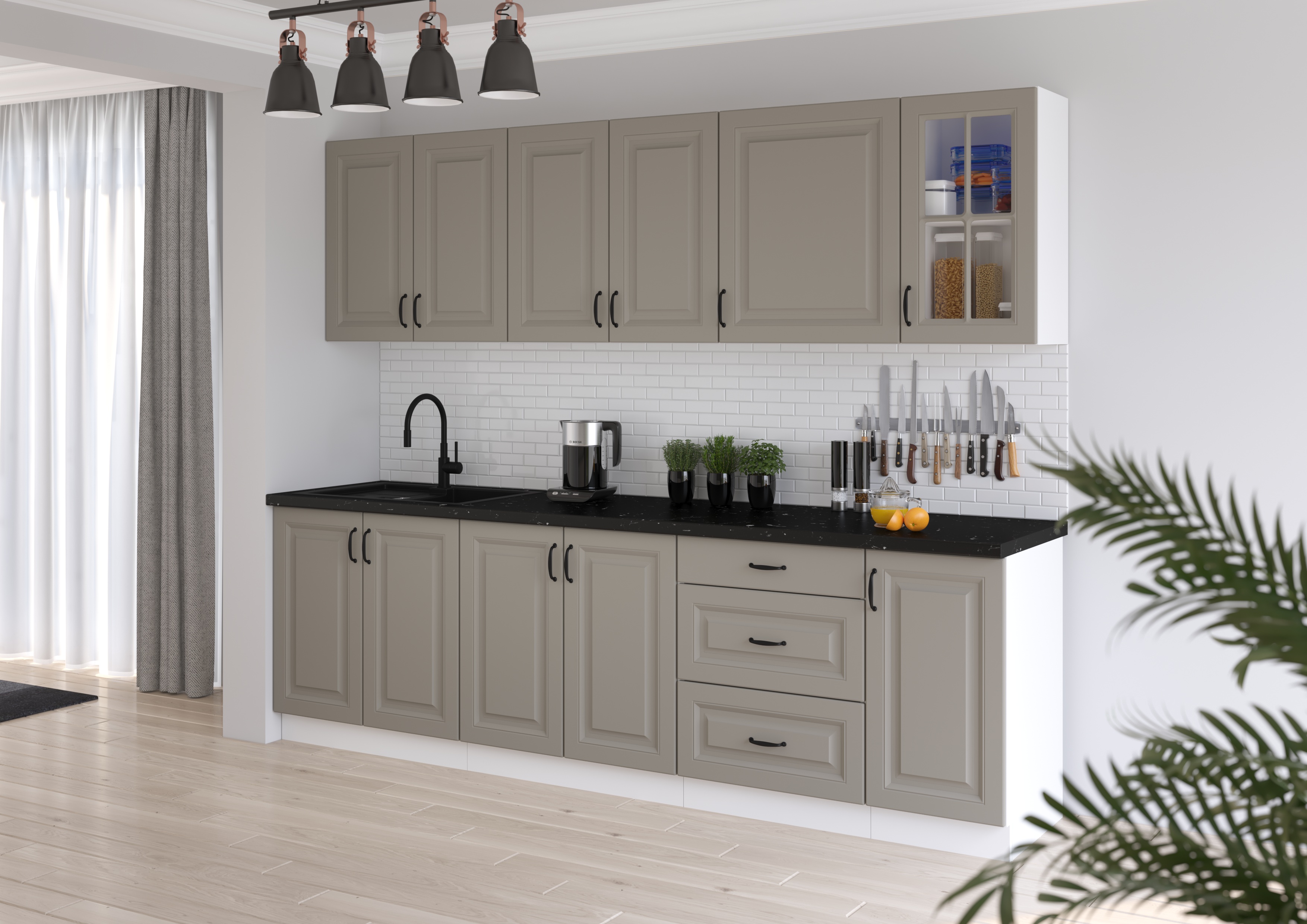 Küche Stilo CLAY GR-WH 260 cm
