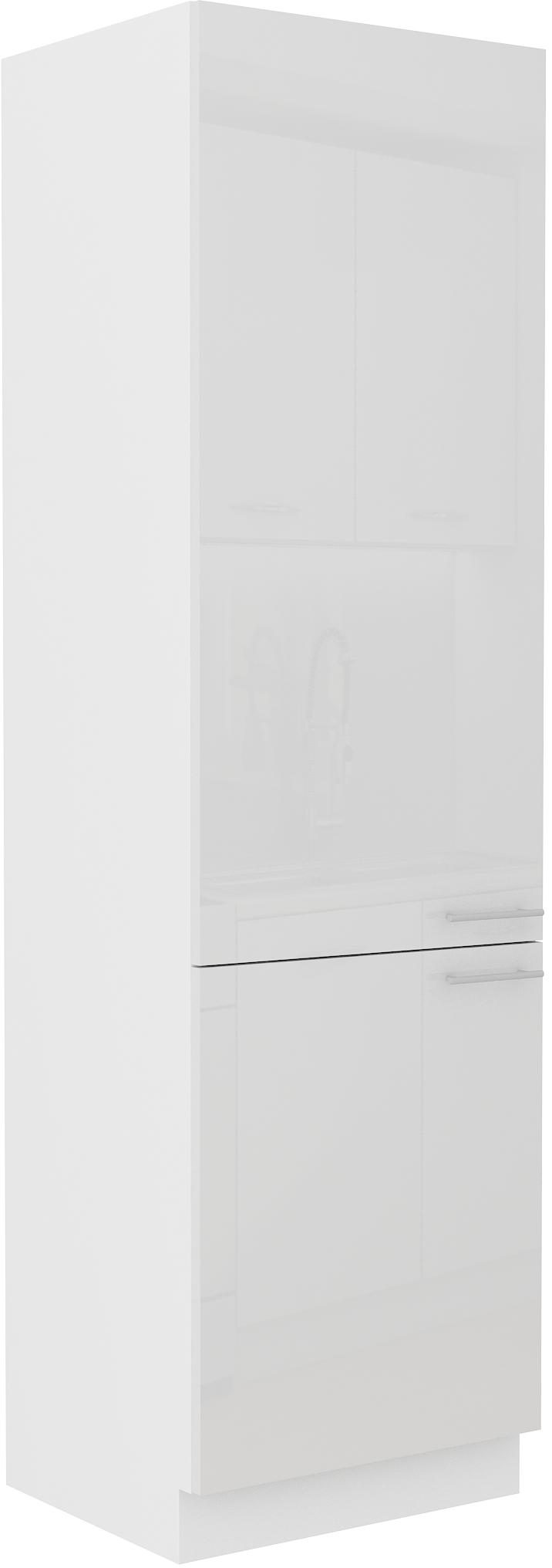 Kühlschrankumbauschrank 60 cm / 210cm Lara Weiss HG