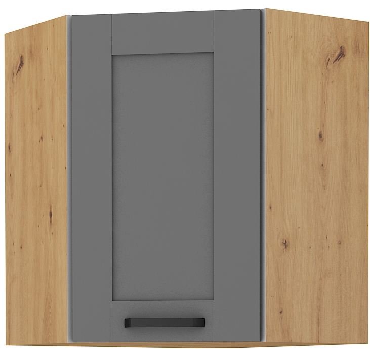 Eckoberschrank 60x60 cm / 72 cm LUNA DUST Grau / Artisan GR/AR