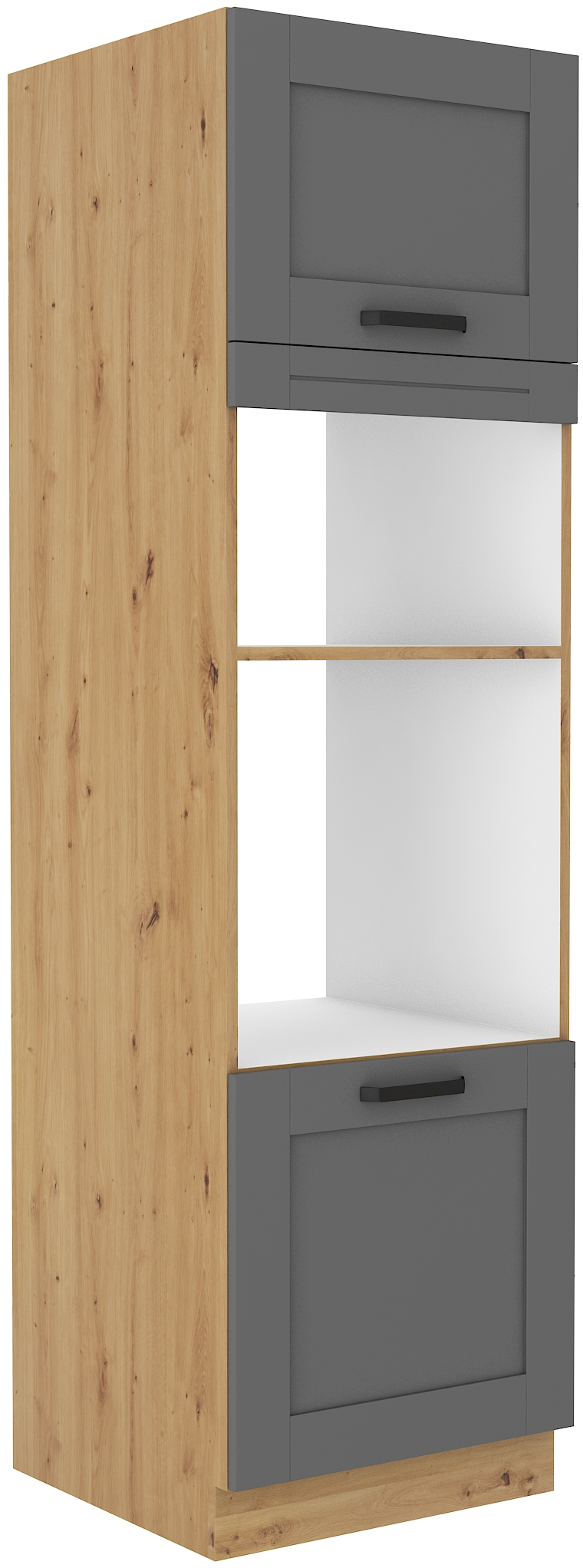 Backofenschrank für Mikrowelle 60 cm / 210cm LUNA DUST Grau / Artisan GR/AR